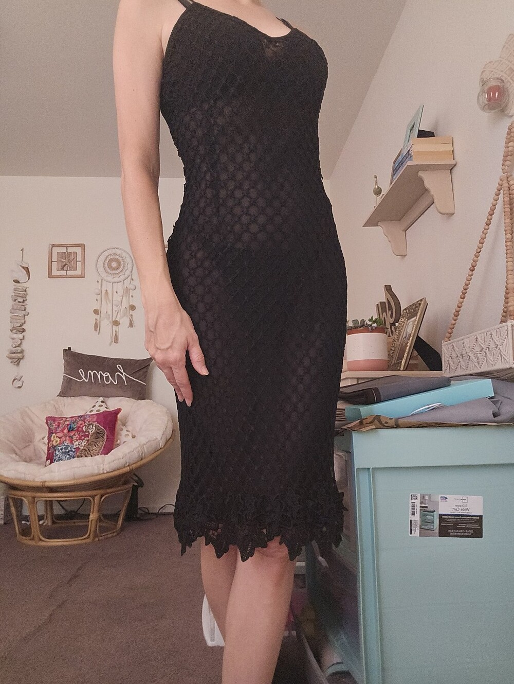 Dolce & Gabbana Black Lace-Trimmed Mini Dress - Picture 13 of 14